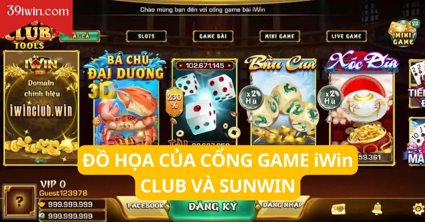 Đồ họa của cổng game iWin Club và Sunwin